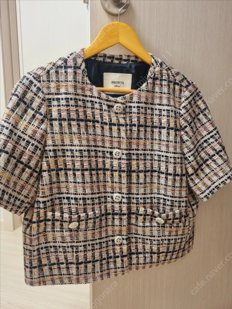 새제품 리틀블랙 브라운꺼 봄트위드 자켓 66 이미지