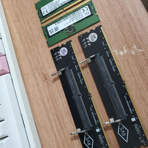 하이닉스 DDR5 노트북 메모리 8GB 2개 + 데스크톱램 변환 어뎁터 2개 이미지