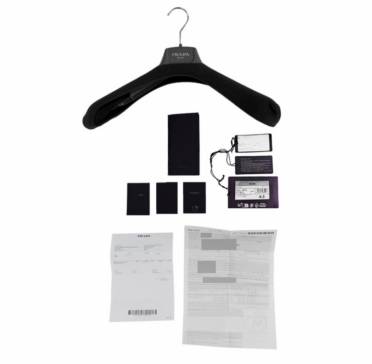 [L] 프라다 남성 삼각로고 불 데님 시어링 패디드 블루종 자켓 블랙 이미지