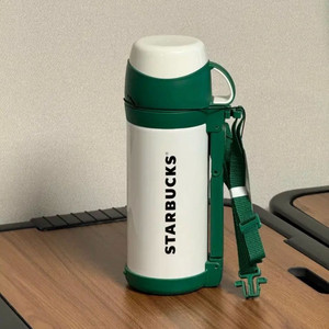 스타벅스 FFW 보온병 1000ml 흰초 바주카포 써모스 새제품. 이미지