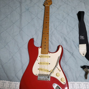 일렉기타Venson 빨간색 Stratocaster 기타 + 스트랩 이미지