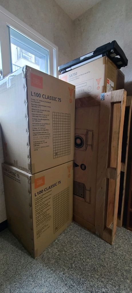 JBL L100 Classic 75 + 전용 스탠드 + JBL SA750 / 75주년 한정판 / 풀박스우든박스 이미지