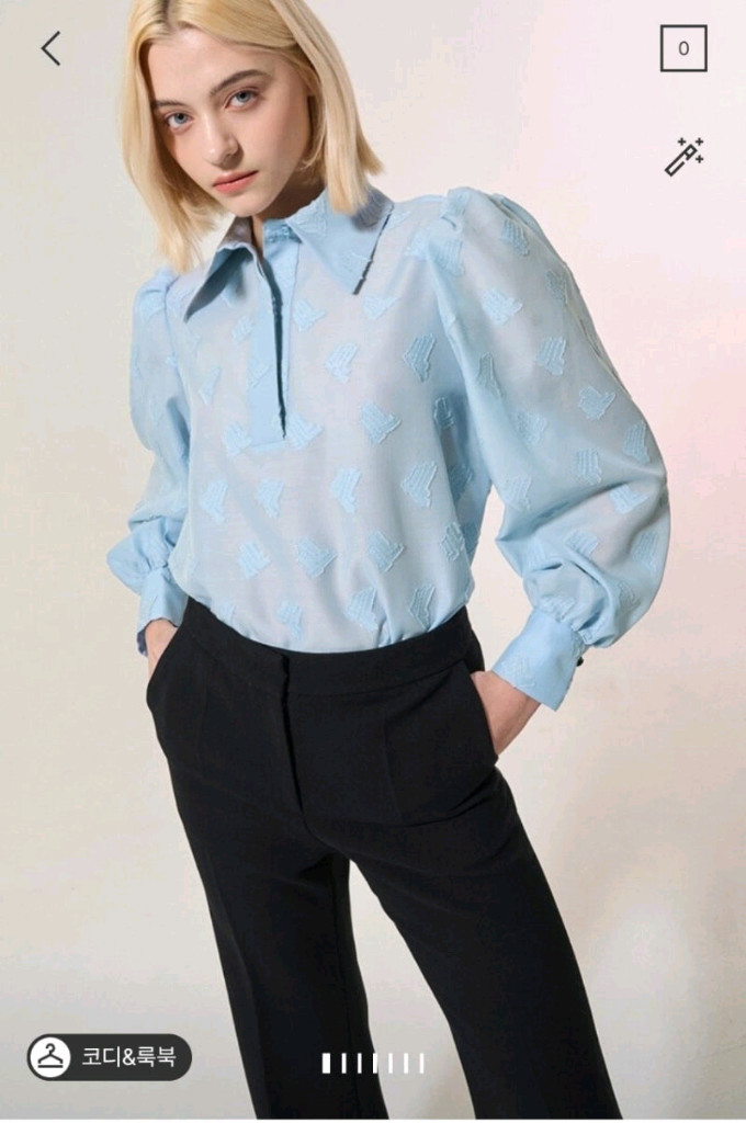 랑방 블라우스 조끼 세트 이미지