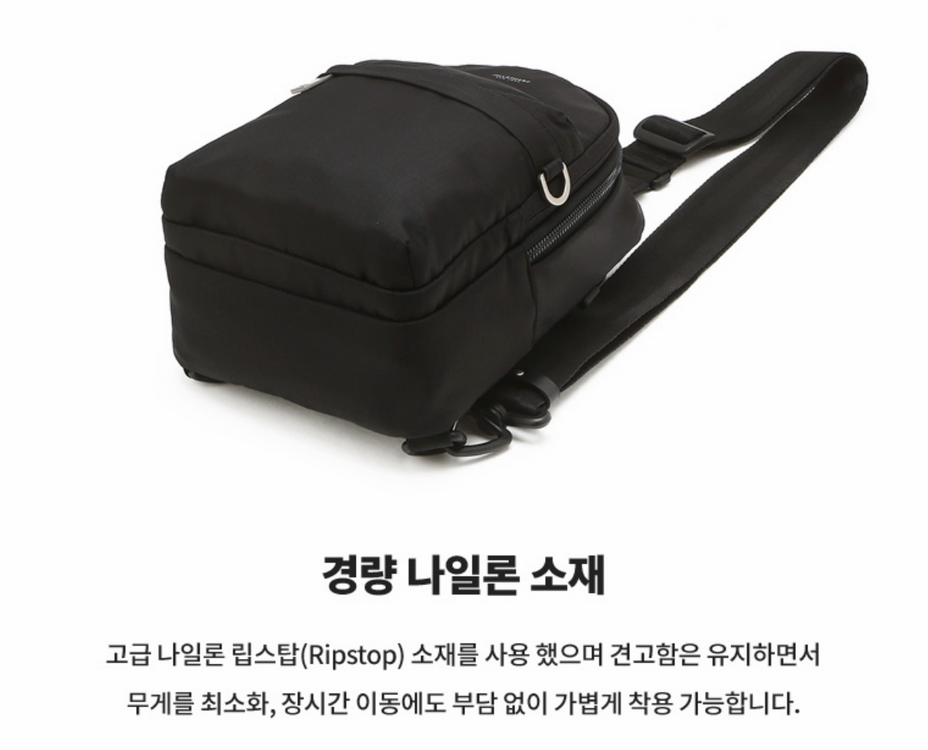 새상품 질스튜어트뉴욕 경량 나일론 슬링백 블랙 이미지
