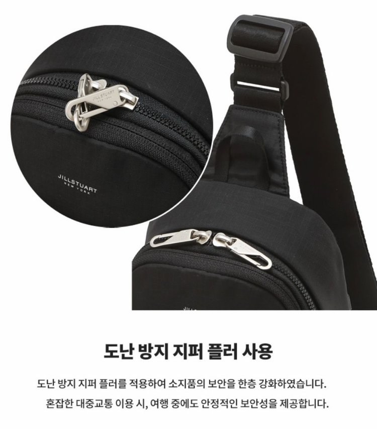 새상품 질스튜어트뉴욕 경량 나일론 슬링백 블랙 이미지