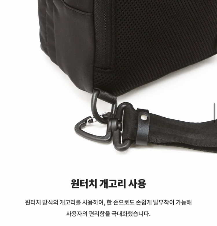 새상품 질스튜어트뉴욕 경량 나일론 슬링백 블랙 이미지