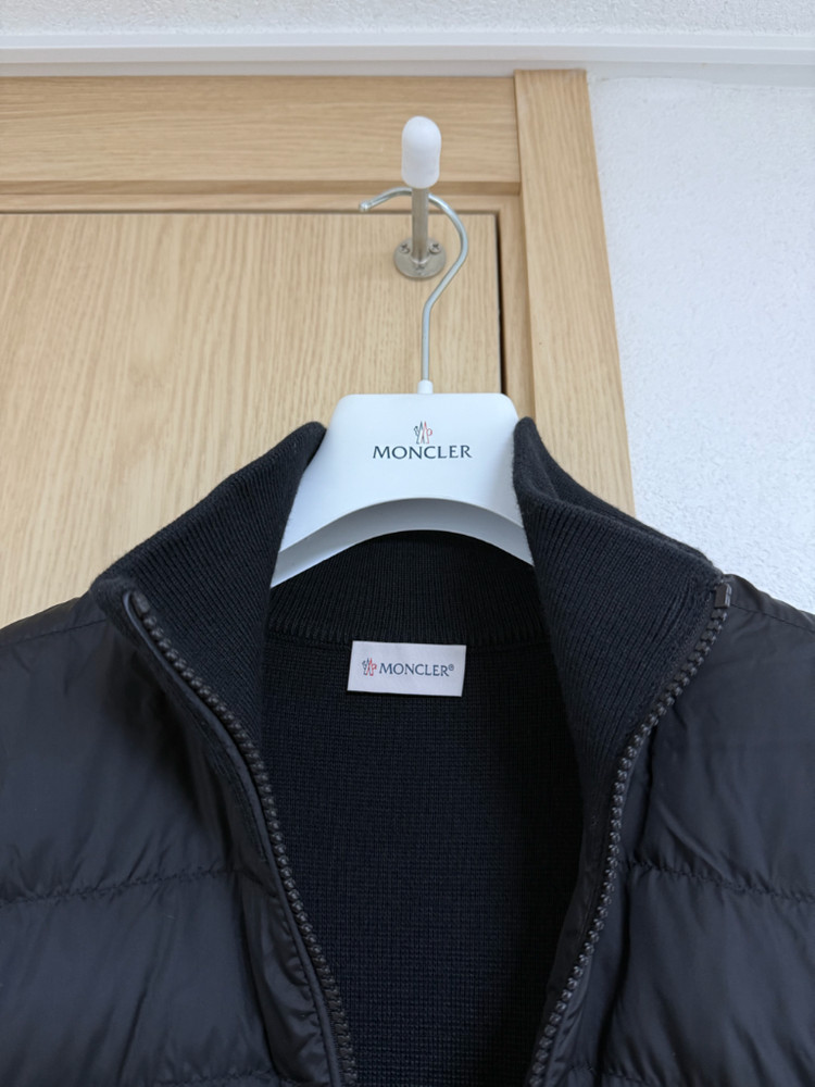 [XXL] 24 / 25 몽클레어 트리콧 울 가디건 니트패딩 블랙 이미지