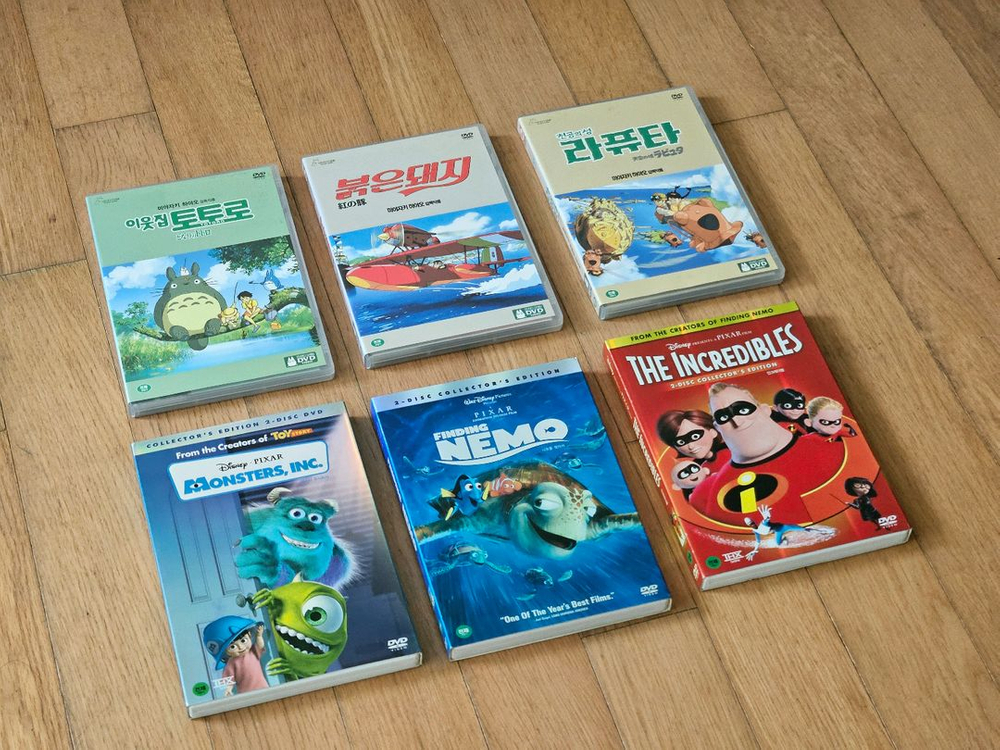 토토로, 라퓨타, 붉은 돼지, 몬스터 주식회사, 니모를 찾아서, 인크레더블 DVD 각 9천원 이미지