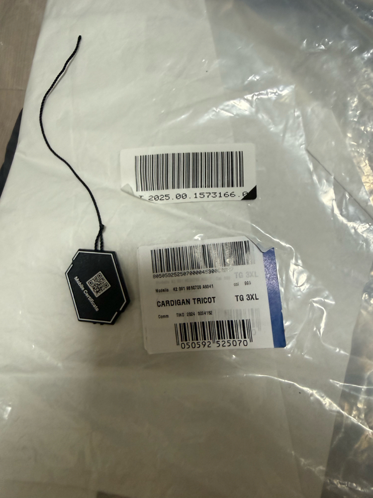 [XXXL] 25 / 26 몽클레어 트리콧 울 가디건 니트패딩 블랙 새상품 이미지