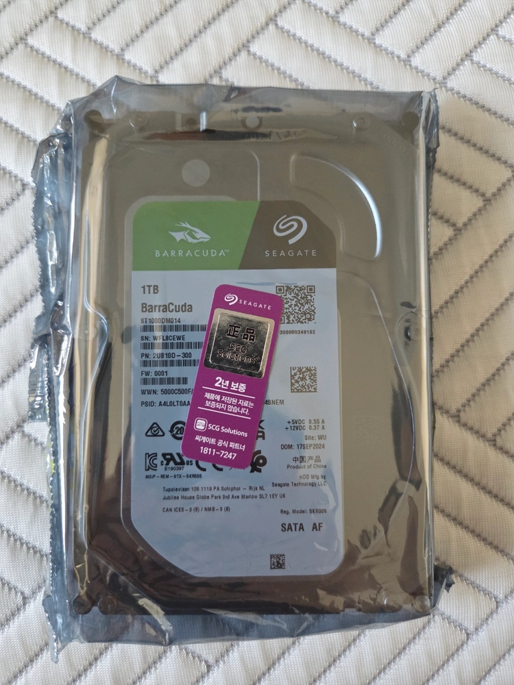 [씨게이트] 바라쿠다 HDD 1TB (새상품) 3개 이미지