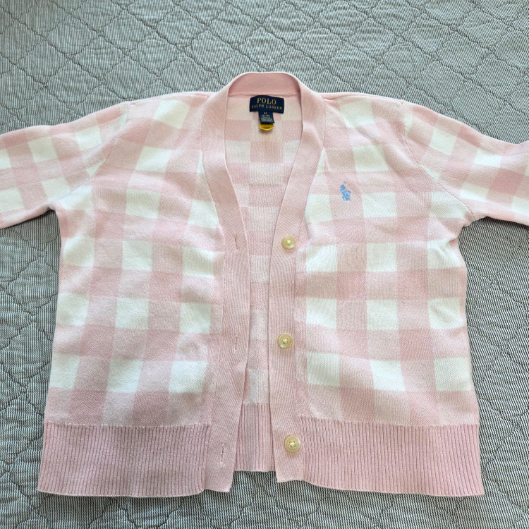 폴로 여아 깅엄체크 가디건 M(8-10) 이미지