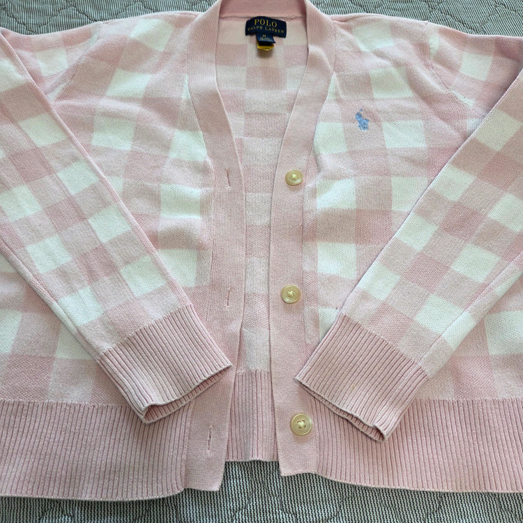 폴로 여아 깅엄체크 가디건 M(8-10) 이미지