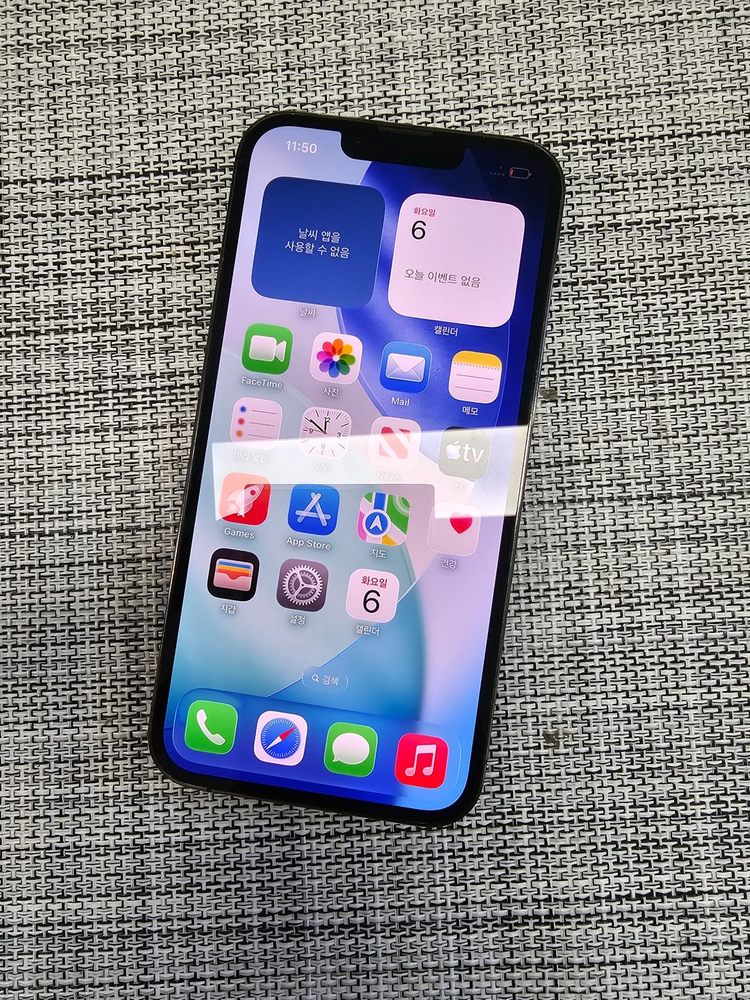 (검수완료) 아이폰13프로 128G 그레이 액정무기스 배터리100% 검수완료 공기계 50만팝니다@ 이미지