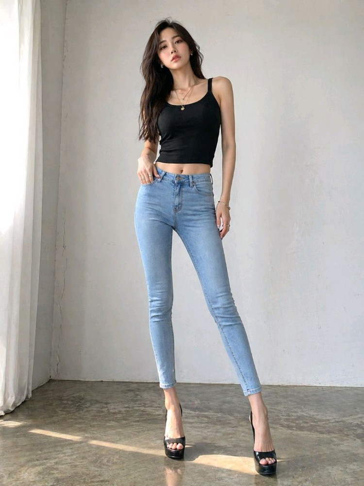 새상품 잠뱅이 스키니진 청바지 데님 팬츠 여자 25 이쁨 이미지