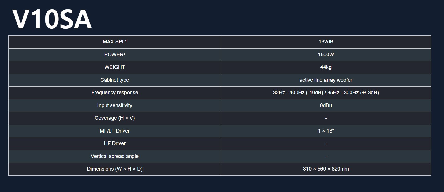 V10A + V10SA 10인치 더블 액티브어레이스피커 이미지