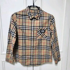 (140)버버리 키즈 체크 코튼 긴팔 셔츠 이미지