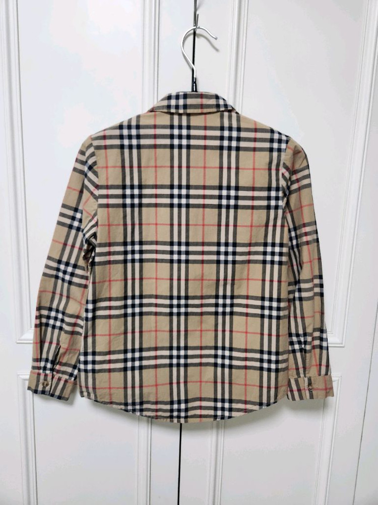 (140)버버리 키즈 체크 코튼 긴팔 셔츠 이미지