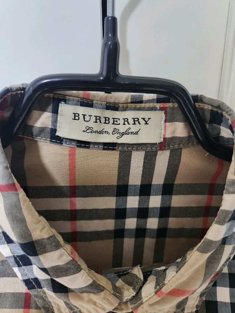 (140)버버리 키즈 체크 코튼 긴팔 셔츠 이미지