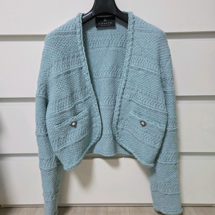 랑방 브레이드 글리터 자켓 민트 55 타임 마인 더캐시미어 시스템 오브제 sjsj 이미지