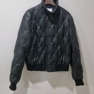 잇미샤 퀼팅 레더 패딩 점퍼 블랙 이미지