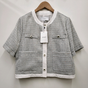 온앤온 라운드넥 반팔 트위드 자켓 새상품 이미지