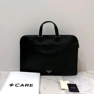 프라다 삼각로고 사피아노 레더 브리프케이스 서류가방 블랙 VR0023 이미지