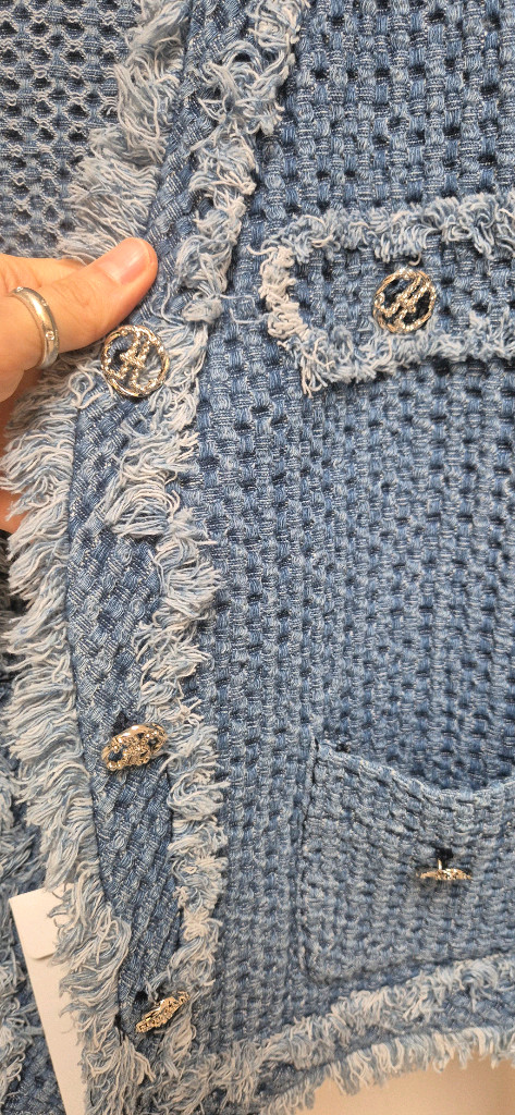 샤틴 데님 트위드 자켓 ㅡ새상품 이미지