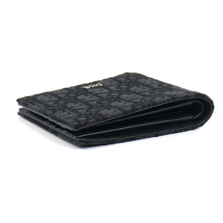 [중고명품다올] 디올 오블리크 자카드 반지갑 블랙 2OBBH027YSE_H03E 이미지