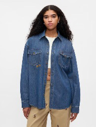 Gap x Mickey 갭 디즈니 콜라보 웨스턴 데님 셔츠 이미지