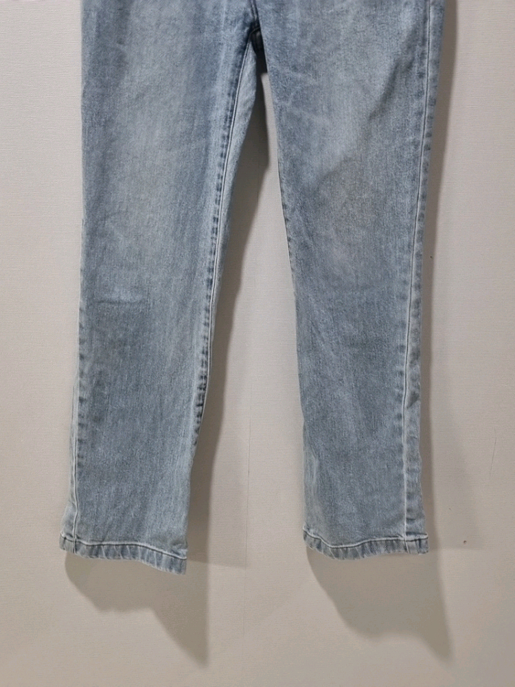 한섬 시스템 SYSTEM 연청 워싱 데님팬츠 일자핏 청바지 이미지