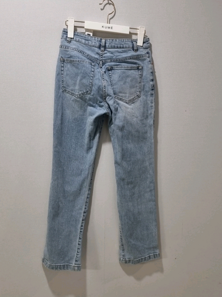 한섬 시스템 SYSTEM 연청 워싱 데님팬츠 일자핏 청바지 이미지