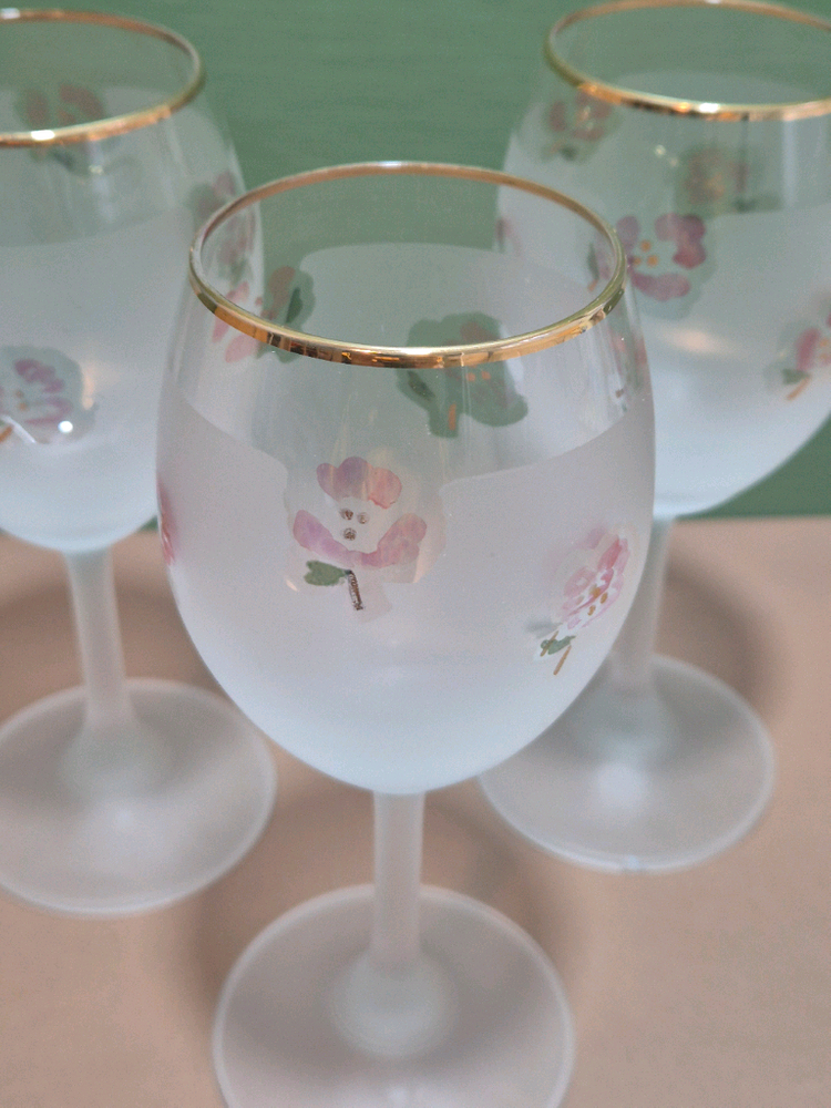 꽃 와인잔.개당가 이미지