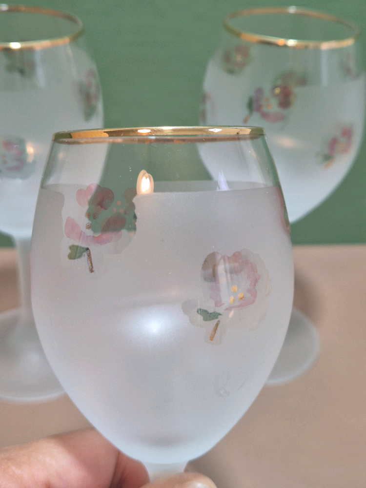 꽃 와인잔.개당가 이미지