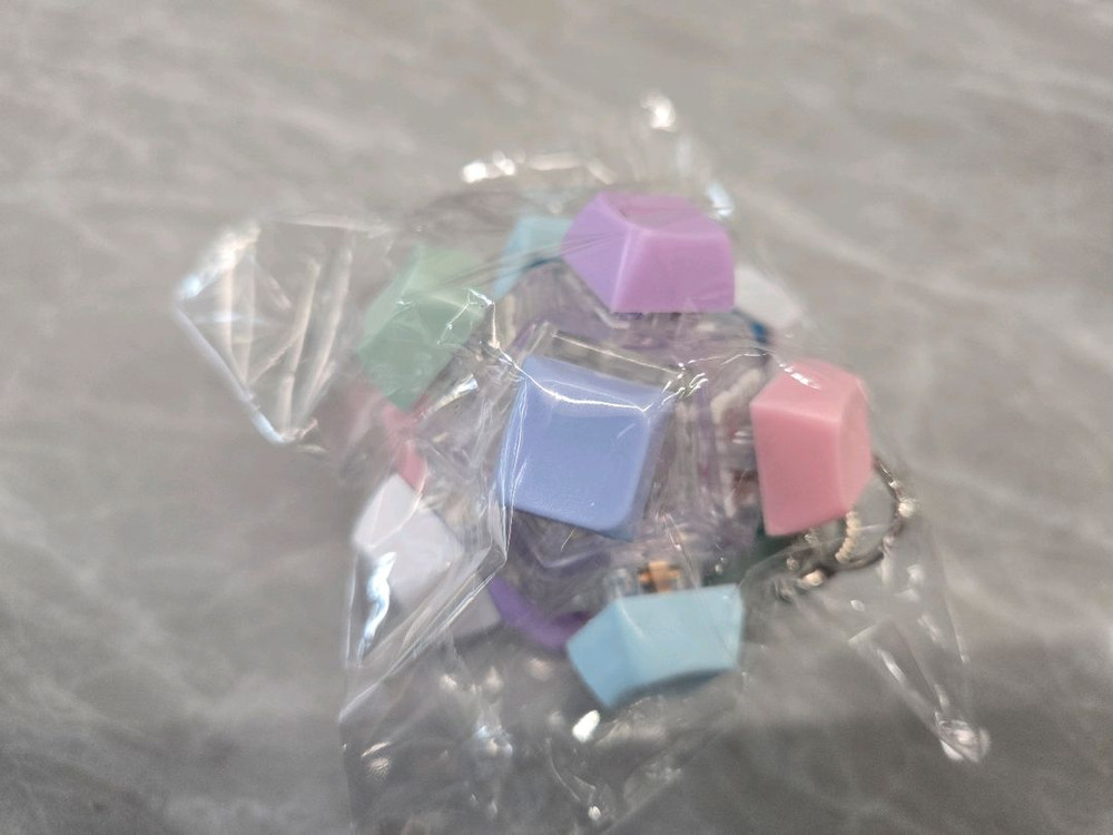 파스텔 축구공 형태 12구 LED 키캡 키링 이미지