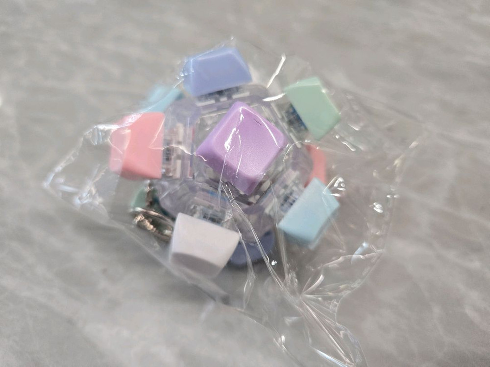 파스텔 축구공 형태 12구 LED 키캡 키링 이미지