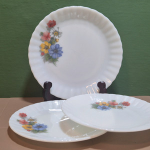 미국빈티지.힛프루프 밀크글라스 접시 3장 일괄가격 이미지