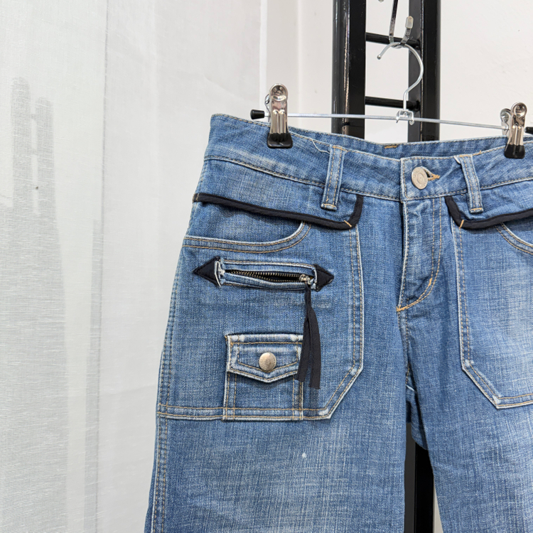 시슬리 빈티지 카프리팬츠 데님 5부청바지 4468 이미지