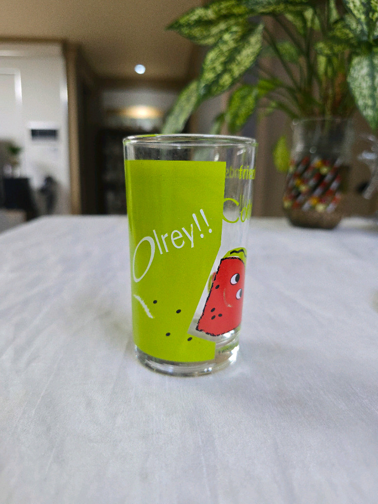 빈티지 사과 과일유리컵1개~* 이미지