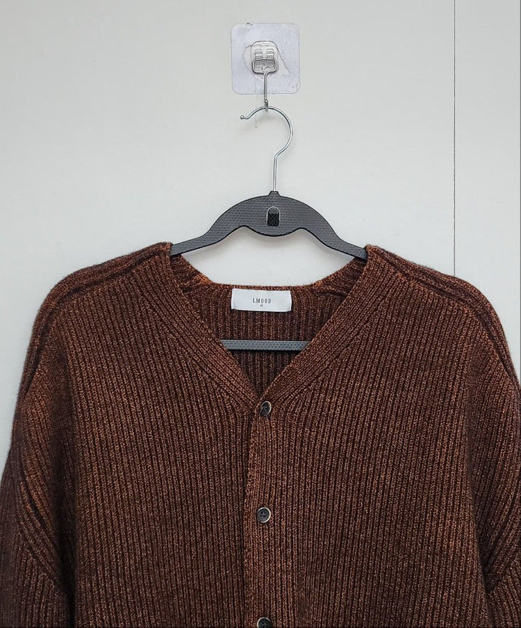 [LMOOD 엘무드] 95 66 여 니트가디건 브이넥가디건 크롭가디건 이미지