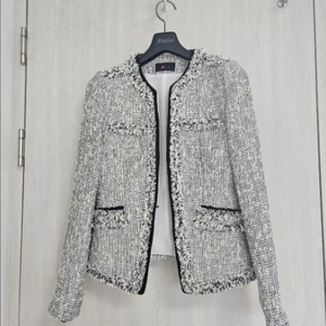 [정품] JJ지고트 세련된 블랙 배색 트위드 자켓 (55추천/하객룩) 이미지