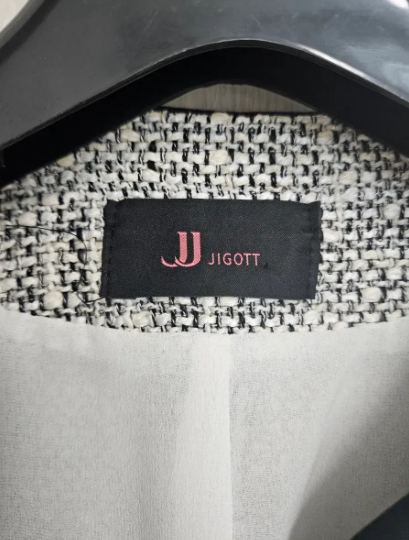 [정품] JJ지고트 세련된 블랙 배색 트위드 자켓 (55추천/하객룩) 이미지