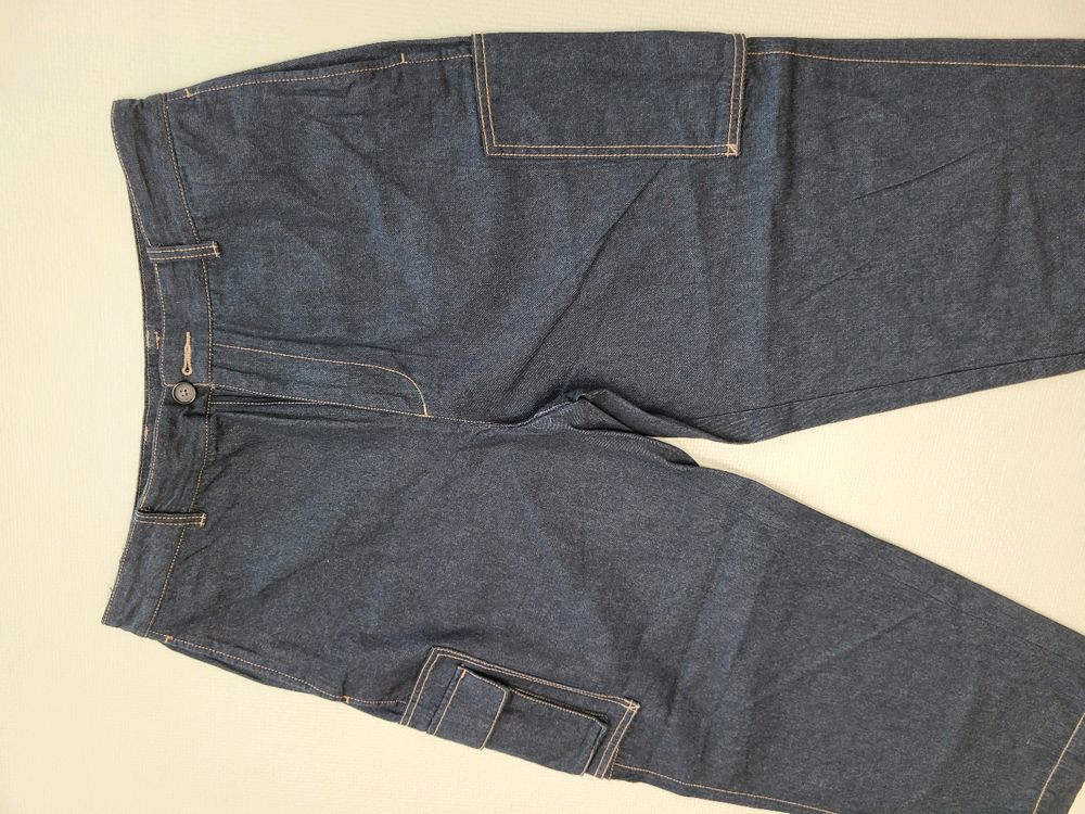 스파오 SPAO 남자 배기핏 카고 청바지 33 네이비 이미지