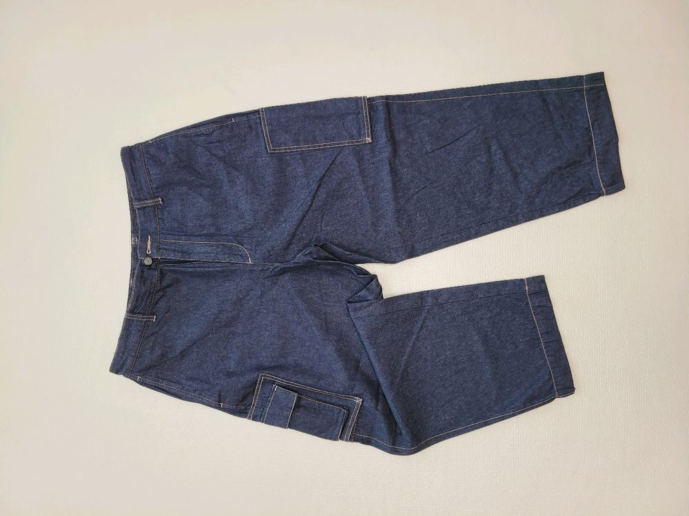 스파오 SPAO 남자 배기핏 카고 청바지 33 네이비 이미지