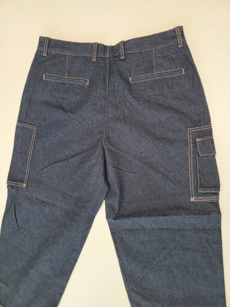 스파오 SPAO 남자 배기핏 카고 청바지 33 네이비 이미지