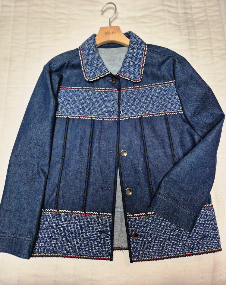 베네통 트위드 데님 자켓 42 이미지