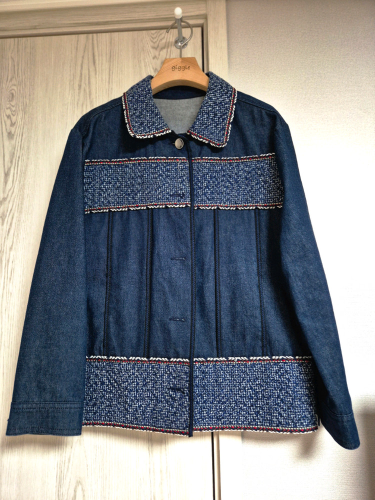 베네통 트위드 데님 자켓 42 이미지