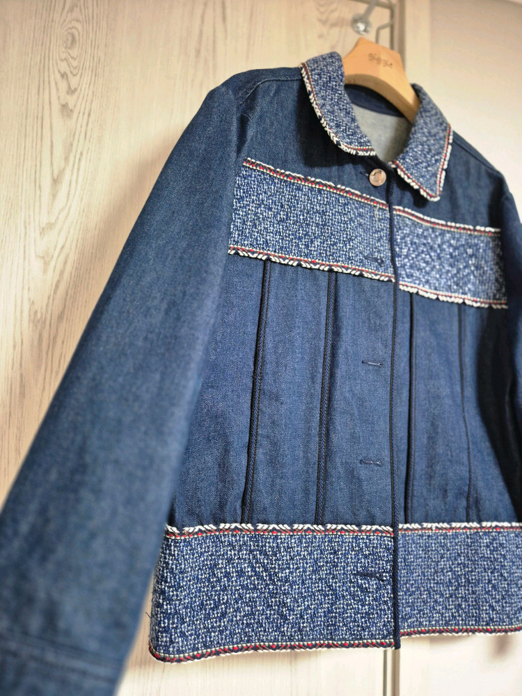 베네통 트위드 데님 자켓 42 이미지