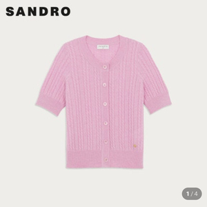 산드로 SANDRO 케이블 반팔 니트 가디건 3사이즈 이미지