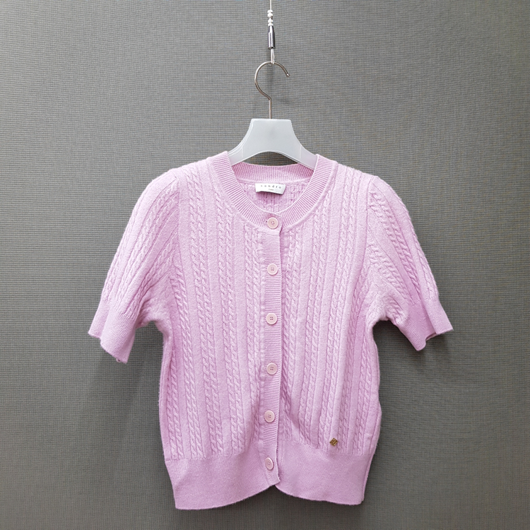 산드로 SANDRO 케이블 반팔 니트 가디건 3사이즈 이미지