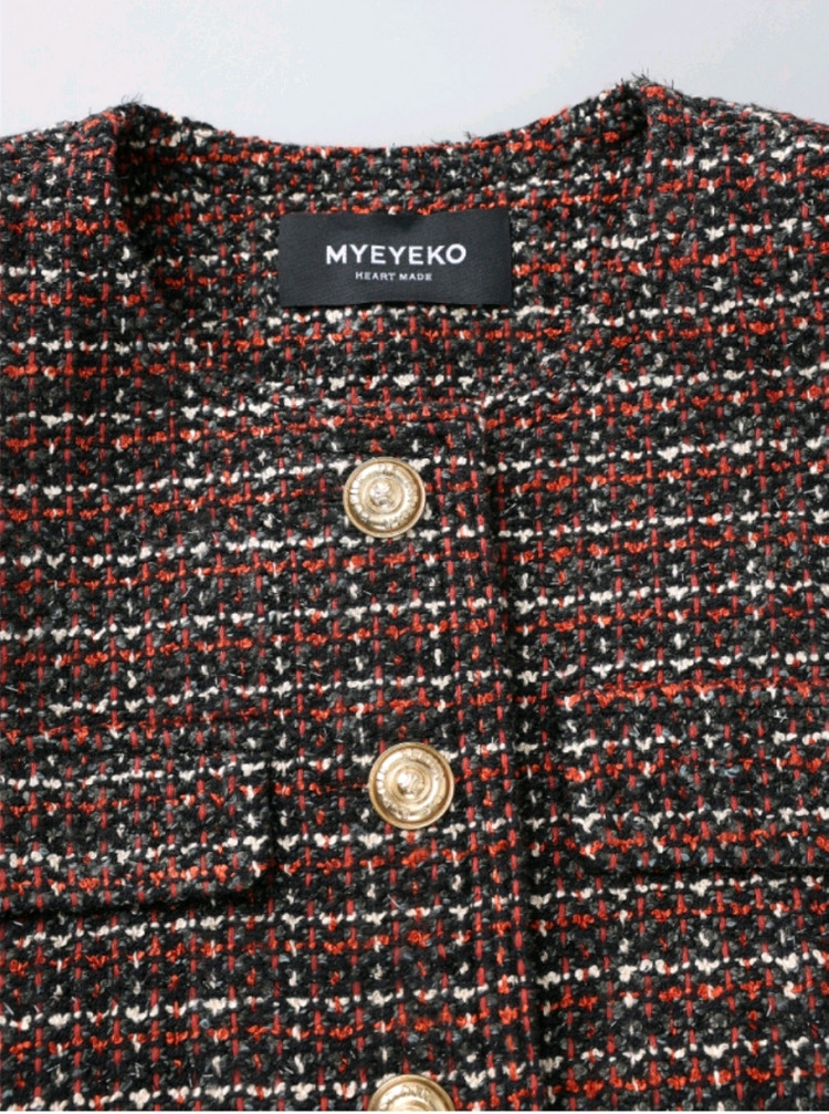 마이아이코 트윙클 체크 클래식 트위드 자켓 S 판매합니다.새상품! 이미지